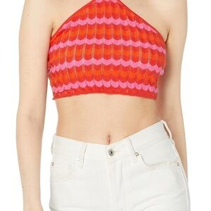 Show Me Your MUMU Tonya Pink and Red Halter Top